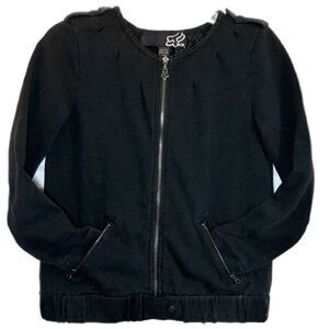 Fox Riders Co Zippered Sweatshirt Jacket in Black Women’s M